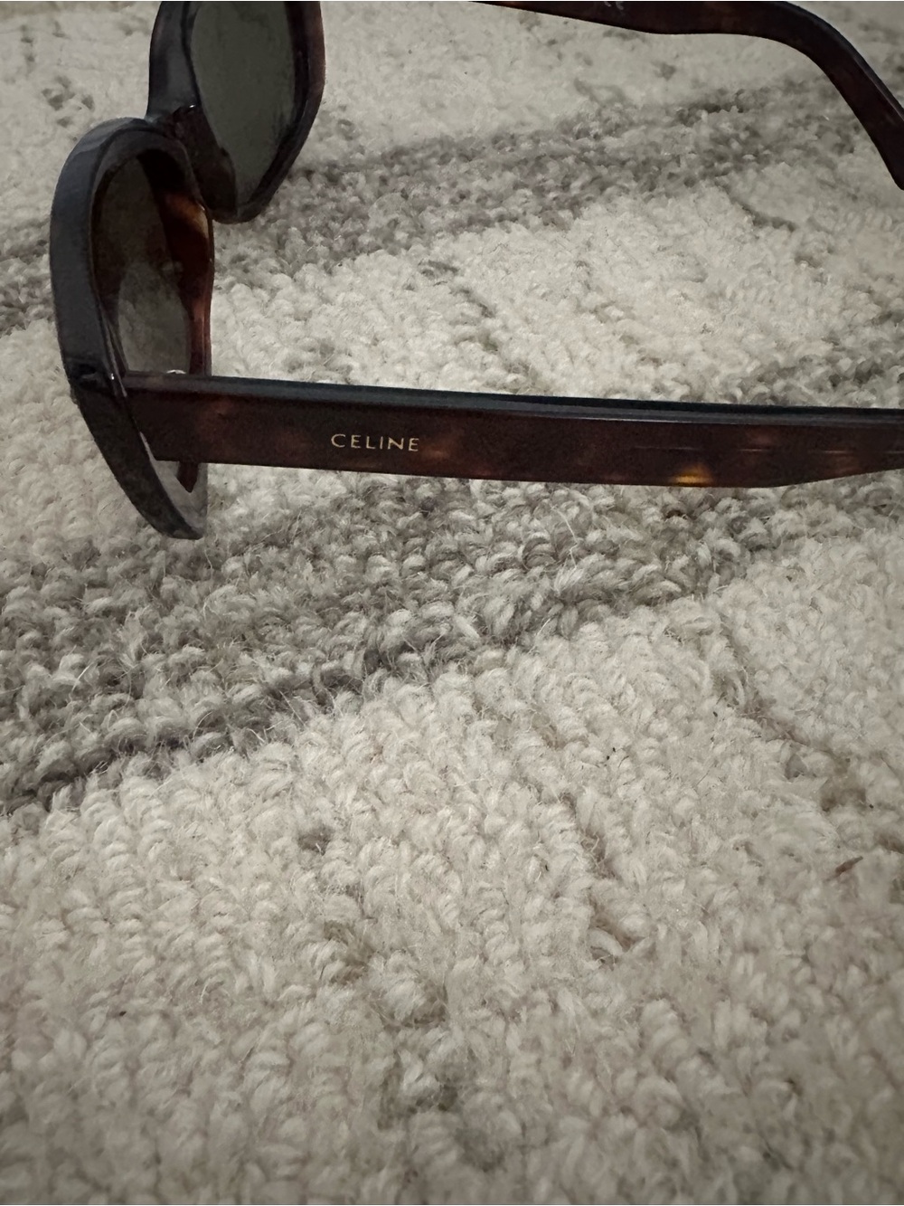Celine Women’s Dark Tortoiseshell Sunglasses with Stud Accent - Picture 8 of 9